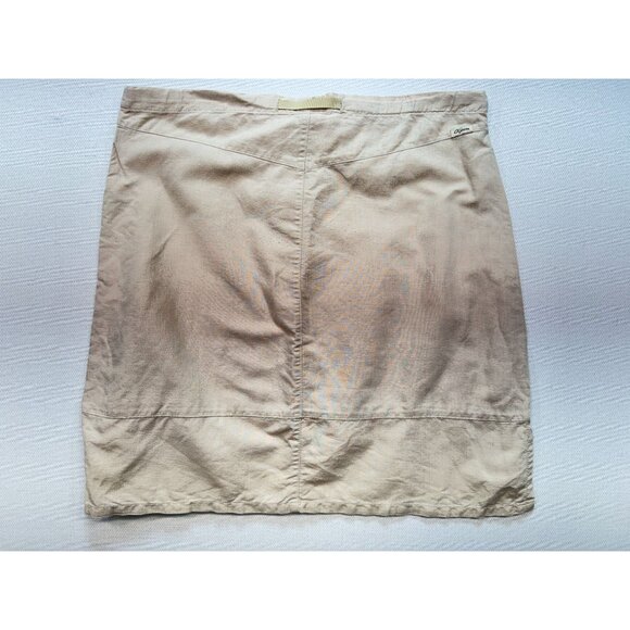 Calvin Klein Jeans Womens Mini Skirt Size 10 Beige Drawstring Slits Casual Y2K - Picture 6 of 8